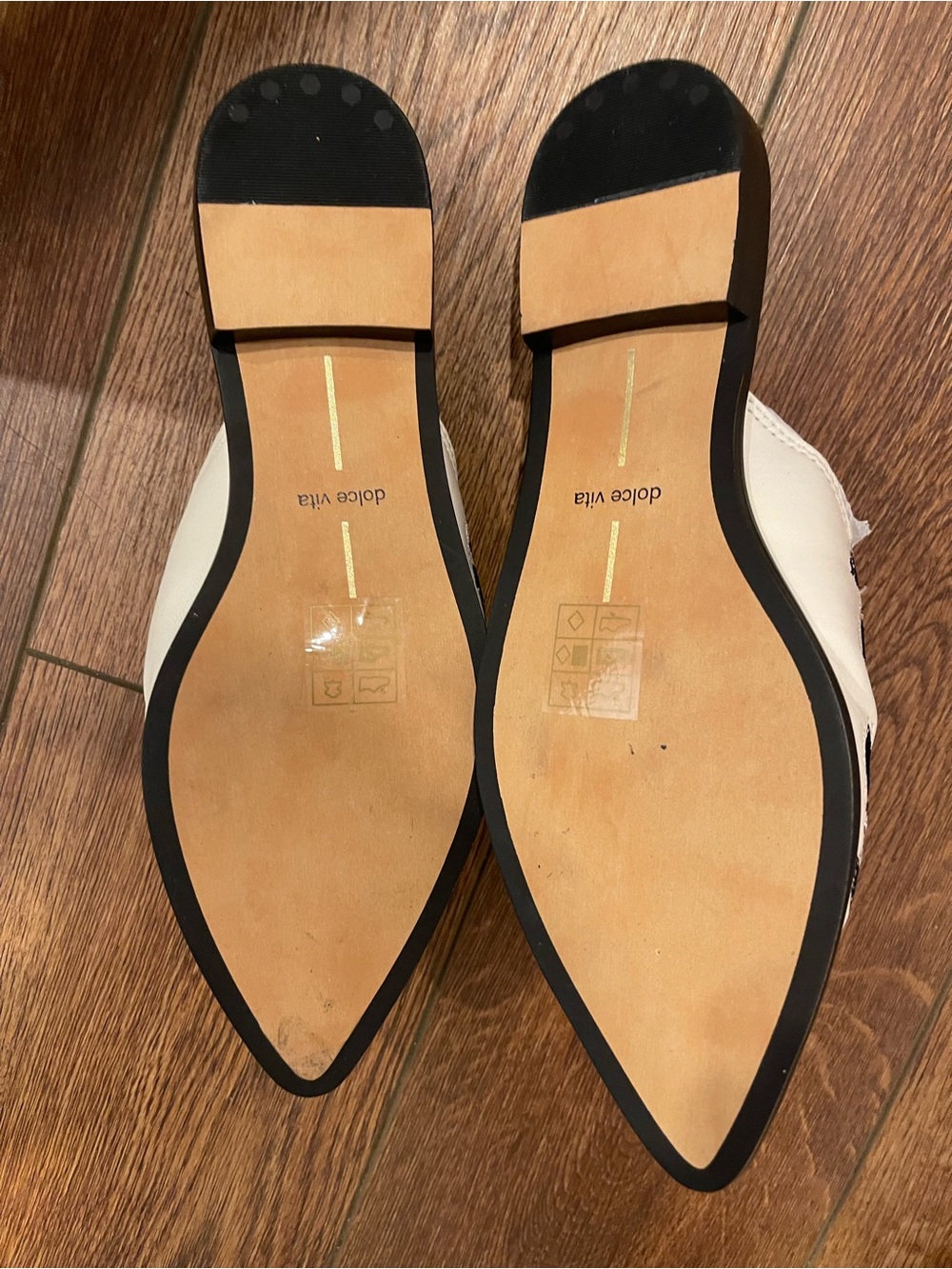 Dolce Vita Cream & Black Floral Studded Pointed Mules size 6 BRAND NEW - Picture 4 of 5